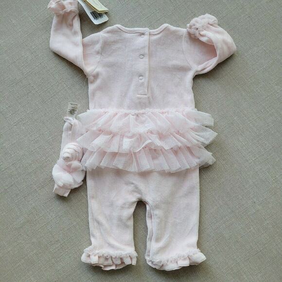 Miniclasix Pink Velour Romper - Picture 7 of 8